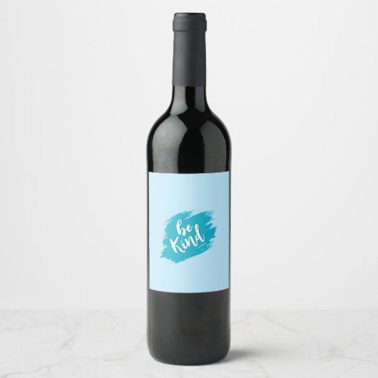 Mooie blauwe wijnfles label wijn etiket (Voorkant)