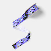 Mooie Blauwe Wilde Bloem Natuur Grosgrain Lint (Achterkant)