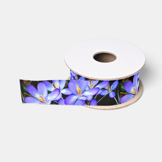 Mooie Blauwe Wilde Bloem Natuur Grosgrain Lint (Spoel)
