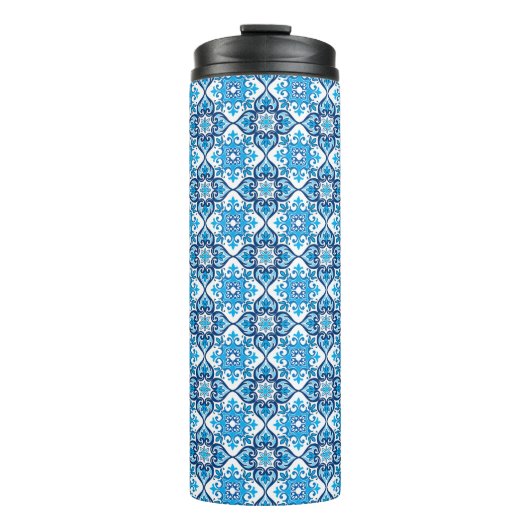 💙🤍 Mooie blauwe - witte Azulejos X, Thermosbeker (Voorkant)