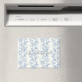 Mooie Blauwe Witte Bloem Strepen Magneet (Insitu (Vaatwasser))