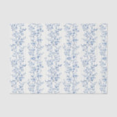 Mooie Blauwe Witte Bloemachtige Bruiloftsdouche  Tissuepapier (Voorkant)