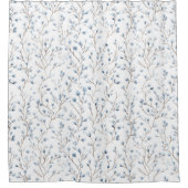 Mooie Blauwe Witte Bloemen Bruidsdouche Douchegordijn (Voorkant)