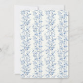 Mooie Blauwe Witte Bloemen Bruiloft Feest Kaart (Achterkant)