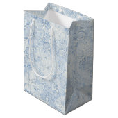 Mooie Blauwe Witte Bloemen Bruiloft Medium Cadeauzakje (Achterkant Gekanteld)