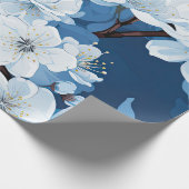 Mooie Blauwe Witte Bloemen Cadeaupapier (Hoek)