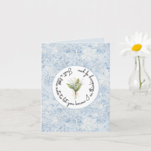 Mooie Blauwe Witte Bloemen Denkend Aan Jou Kaart