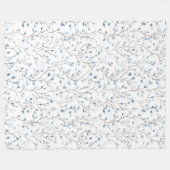 Mooie Blauwe Witte Bloemen   Fleece Deken (Voorkant (Horizontaal))