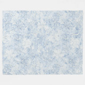 Mooie Blauwe Witte Bloemen Fleece Deken (Voorkant (Horizontaal))