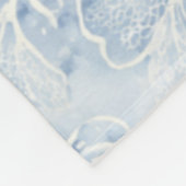 Mooie Blauwe Witte Bloemen Fleece Deken (Hoek)
