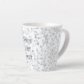 Mooie Blauwe Witte Bloemen Kerst Latte Mok (Rechterhoek)