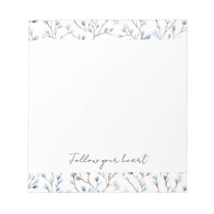 Mooie Blauwe Witte Bloemen Notitieblok