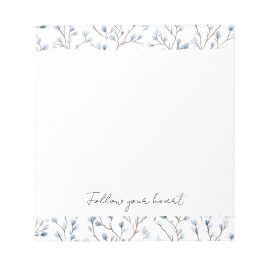 Mooie Blauwe Witte Bloemen Notitieblok (Voorkant)