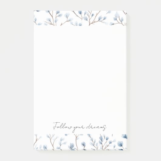 Mooie Blauwe Witte Bloemen Post-it® Notes (Voorkant)