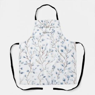 Mooie Blauwe Witte Bloemen Schort