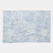Mooie Blauwe Witte Bloemen Theedoek (Horizontaal)