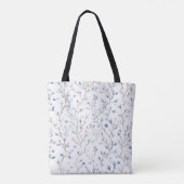Mooie Blauwe Witte Bloemen Tote Bag (Achterkant)