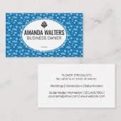 Mooie Blauwe Witte Bloemen Visitekaartje (Voorkant / Achterkant)