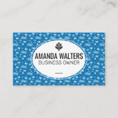 Mooie Blauwe Witte Bloemen Visitekaartje (Voorkant)