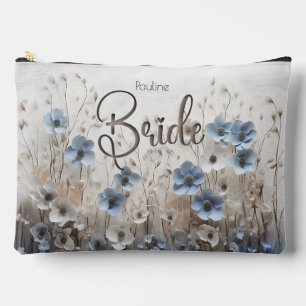 Mooie blauwe/witte bloementuin bruid etui