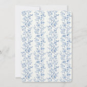 Mooie Blauwe Witte Bloemige Bruiloft Kaart (Achterkant)