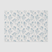 Mooie Blauwe Witte Bloemige Bruiloft Tissuepapier (Voorkant)