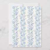 Mooie Blauwe Witte Bloemige Bruiloftsdouche  Kaart (Achterkant)
