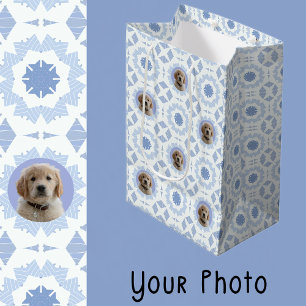 Mooie blauwe witte kerst hond liefhebber huisdier medium cadeauzakje