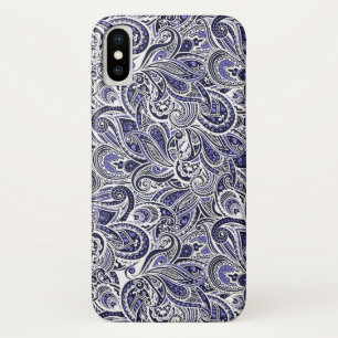 Mooie blauwe witte paisley patronen ontwerp Case-Mate iPhone case