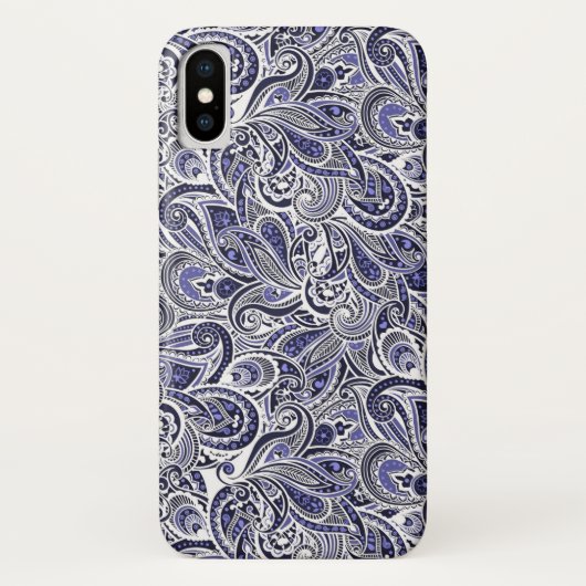 Mooie blauwe witte paisley patronen ontwerp Case-Mate iPhone case (Achterkant)