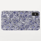 Mooie blauwe witte paisley patronen ontwerp Case-Mate iPhone case (Achterkant (horizontaal))