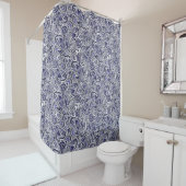 Mooie blauwe witte paisley patronen ontwerp douchegordijn (In situ)