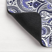 Mooie blauwe witte paisley patronen ontwerp muismat (Hoek)