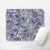 Mooie blauwe witte paisley patronen ontwerp muismat (Met muis)