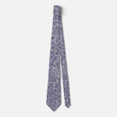 Mooie blauwe witte paisley patronen ontwerp stropdas (Voorkant)
