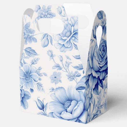 Mooie Blauwe & Witte Rozen & Wildbloemen Bedankdoosjes (Geopend)