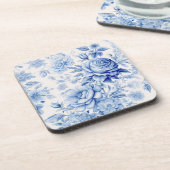 Mooie Blauwe & Witte Rozen & Wildbloemen Bier Onderzetter (Linkerzijde)