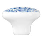 Mooie Blauwe & Witte Rozen & Wildbloemen Keramische Knop (Zijkant)