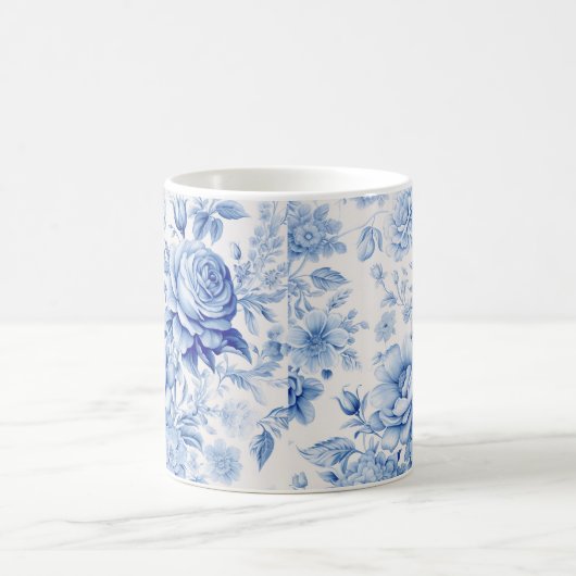 Mooie Blauwe & Witte Rozen & Wildbloemen Koffiemok (Center)