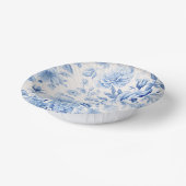 Mooie Blauwe & Witte Rozen & Wildbloemen Papieren Kommen (Gebogen)