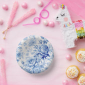 Mooie Blauwe & Witte Rozen & Wildbloemen Papieren Kommen (Feest)