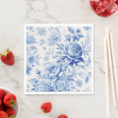 Mooie Blauwe & Witte Rozen & Wildbloemen Servet (Insitu)