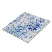 Mooie Blauwe & Witte Rozen & Wildbloemen Tegeltje (Zijkant)