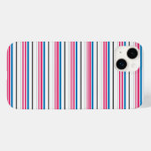 Mooie blauwe witte strepen Case-Mate iPhone case (Achterkant (horizontaal))