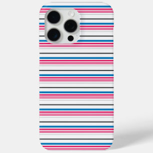 Mooie blauwe witte strepen iPhone 15 pro max hoesje