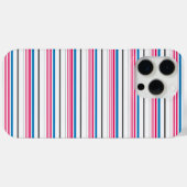 Mooie blauwe witte strepen Case-Mate iPhone case (Achterkant (horizontaal))