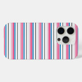 Mooie blauwe witte strepen Case-Mate iPhone case (Achterkant (horizontaal))