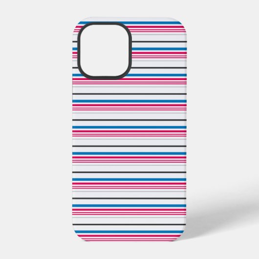 Mooie blauwe witte strepen iPhone hoesje (Achterkant)
