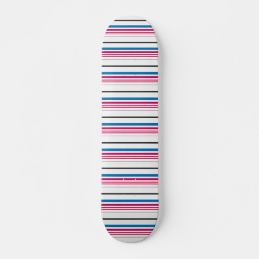 Mooie blauwe witte strepen persoonlijk skateboard (Voorkant)