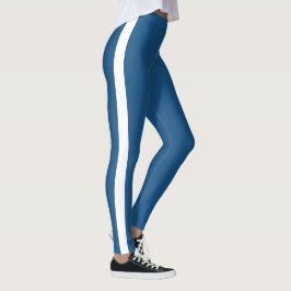 Mooie Blauwe Witte Stripe Leggings